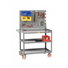 Little Giant Mobile Workstation 3MW-2436-5TL-PB, 24 x 36 with 3 Lip Shelves & Pegboard