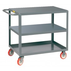 Little Giant Welded Service Cart 3LG-1832-BRK, 18 x 32 with 3 shelves - top & middle flush