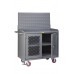 Little Giant 48" Wide Mobile Bench Cabinets MBP32D-FL-LP with Clearview Doors & Louvered Panel