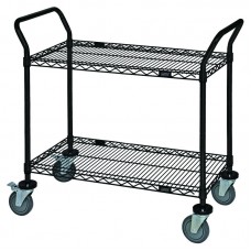Black Utility Cart (18x48) 2 shelves