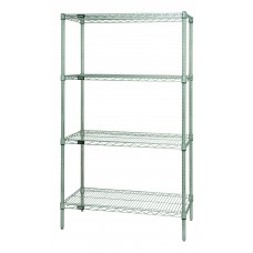 Quantum WR54-1248S Wire Shelving (4 Shelf) 12" x 48" x 54" - Stainless Steel