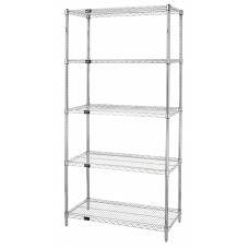Quantum WR54-1272S-5 Wire Shelving (5 Shelf) 12" x 72" x 54" - Stainless Steel